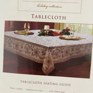Wellesley Manor Holiday Collection Tablecloth Seating Guide 60” X 120”